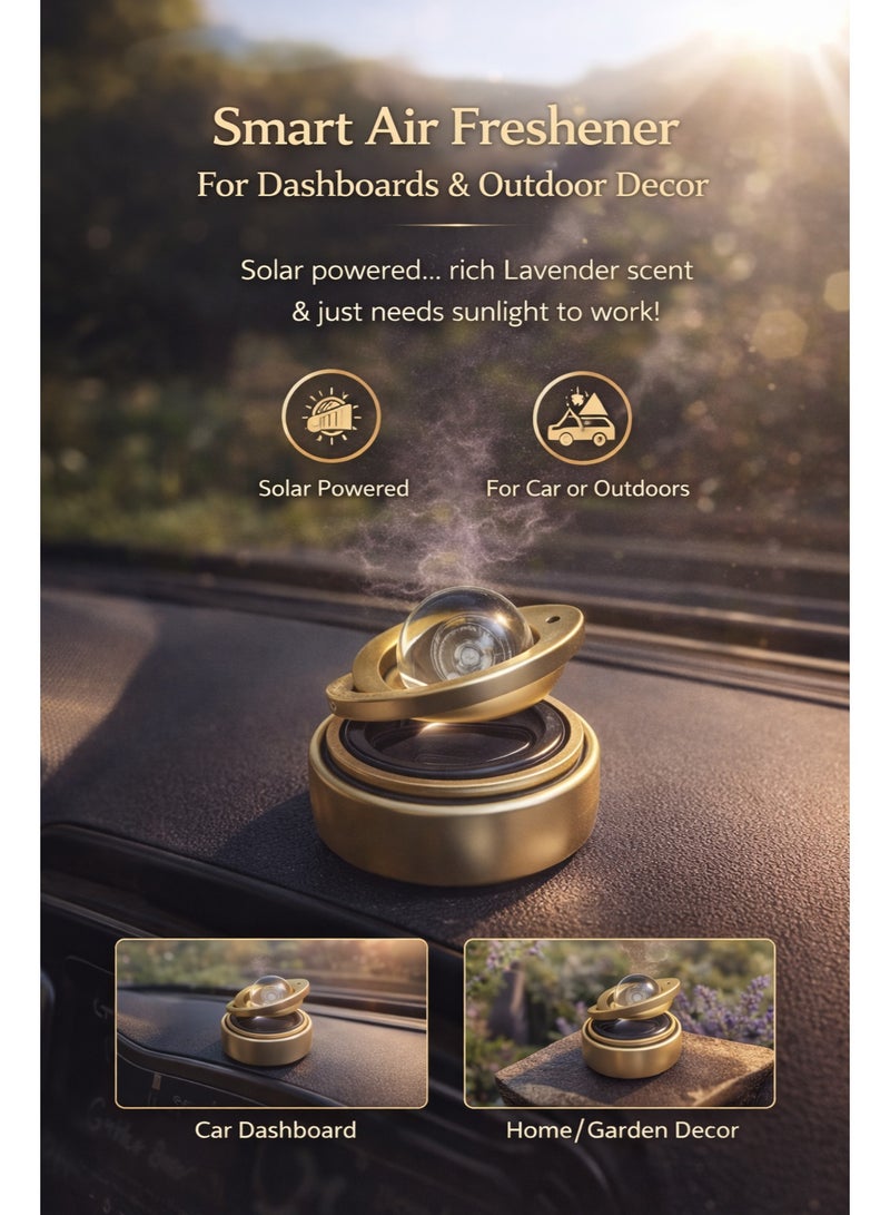 معطر سيارة يعمل بالطاقة الشمسية برائحة اللافندر – يوضع على تابلوه السيارة وديكور الأماكن الخارجية - Image 1